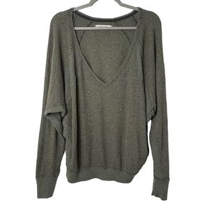 Lightweight Olive V-Neck Sweater - Women